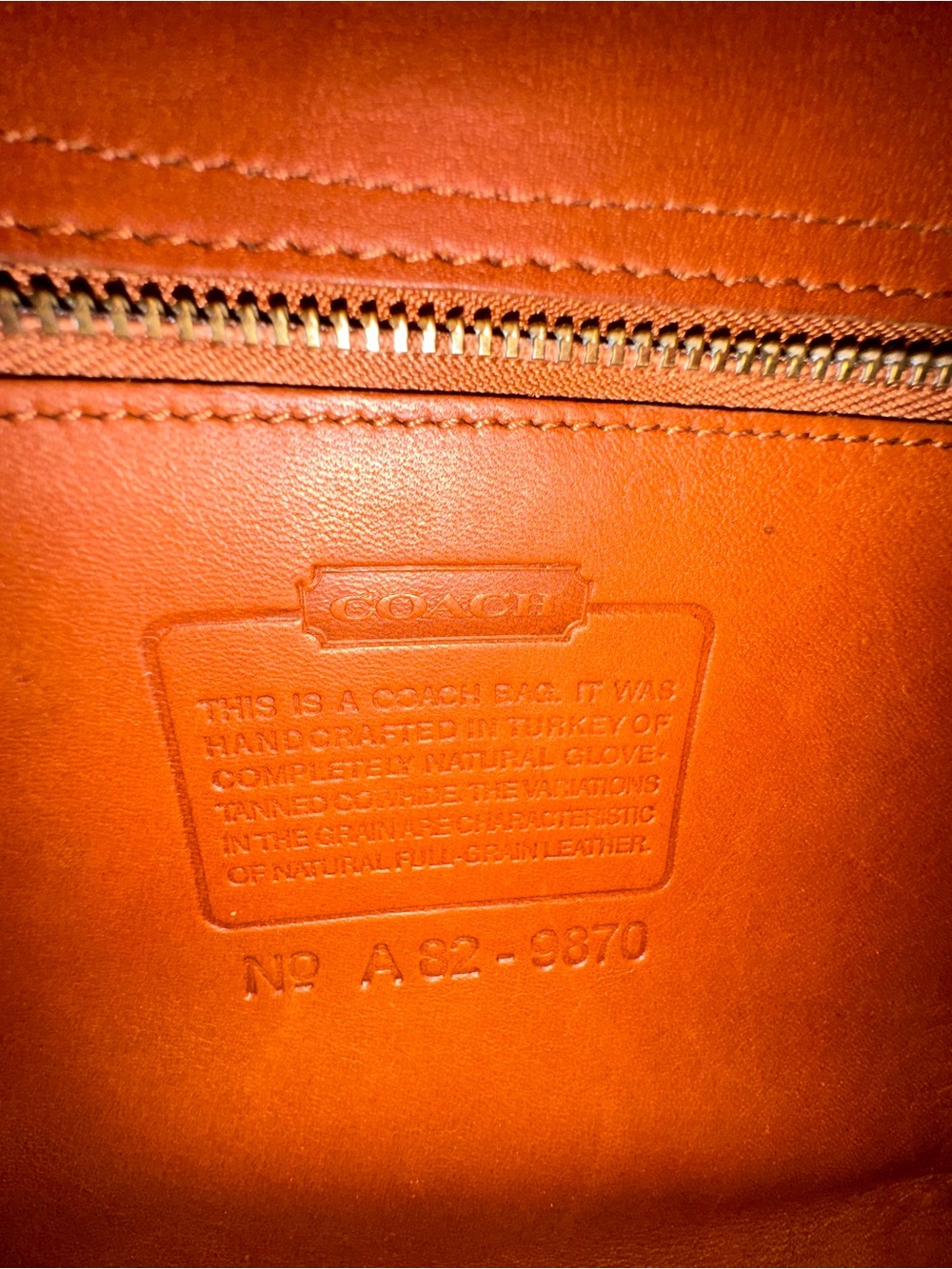 Coach Court Bag — 9870 (British Tan, 1998, Made in Turkey) - Picture 8 of 11